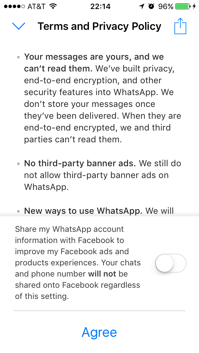 nuevos terminos whatsapp facebook